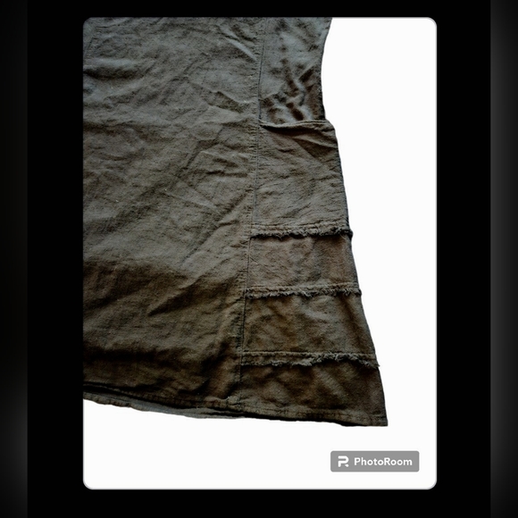 CMC Classic Cotton Black Dress With Pockets and Fringed Sides - Picture 4 of 6